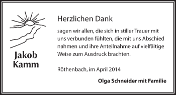 Traueranzeige von Jakob Kamm von Pegnitz-Zeitung